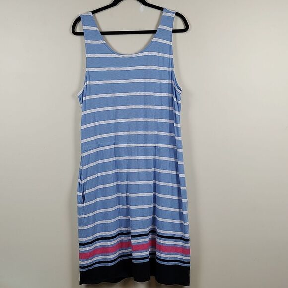 Talbot's Tie Waist Dress in Boardwalk Stripe Size XLP - Picture 9 of 12